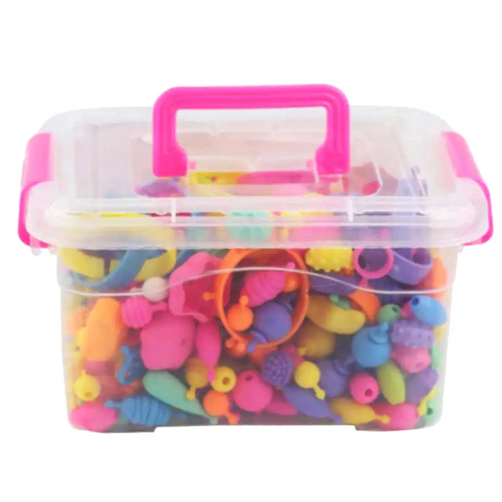 300pcs/pack DIY Jewelry Kids  Beads Toy Snap Together Children Fun Fashion Kit