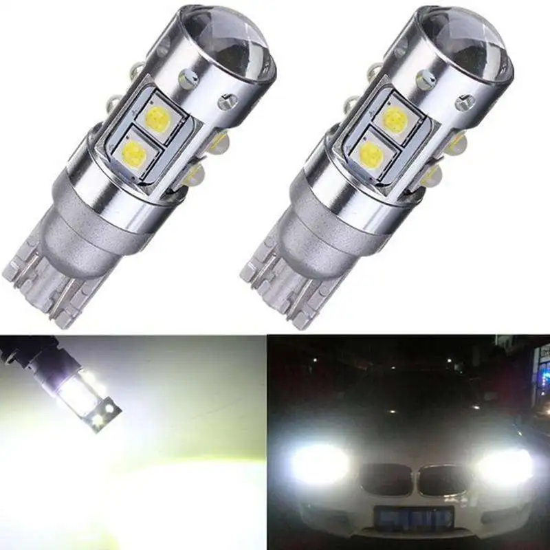 2x 50W T10 W5W 501 194 CREE High Power Led Car White Parking Reverse Tail Light Bulbs 