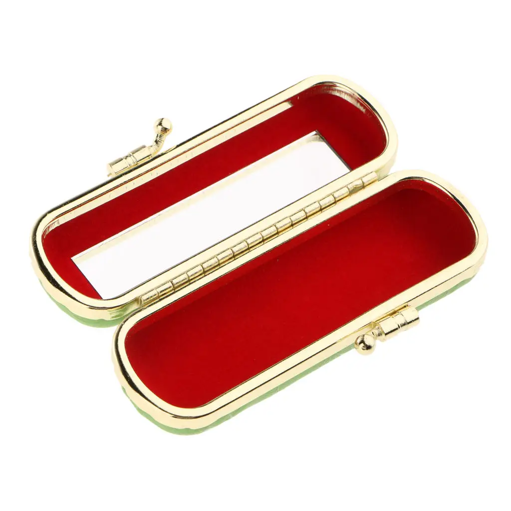PU Leather Lipstick Case with Mirror Multi Color Lip Gloss Organizer Bag Cosmetic Storage Kit