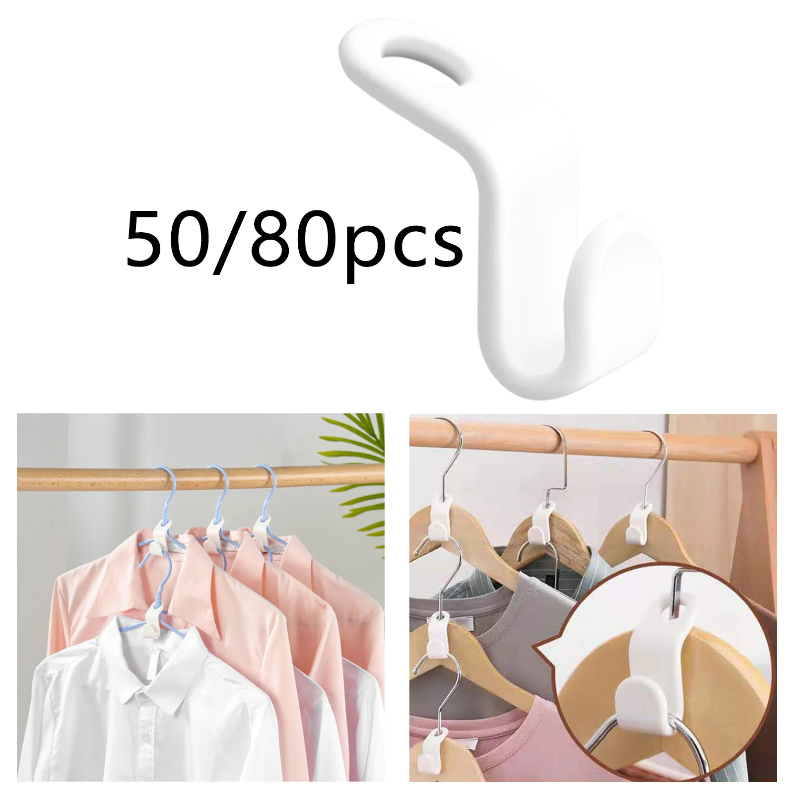 Clothes Hanger Connector Hooks Cascading Hooks Cloth Clips for Space Saving Clothes Closet