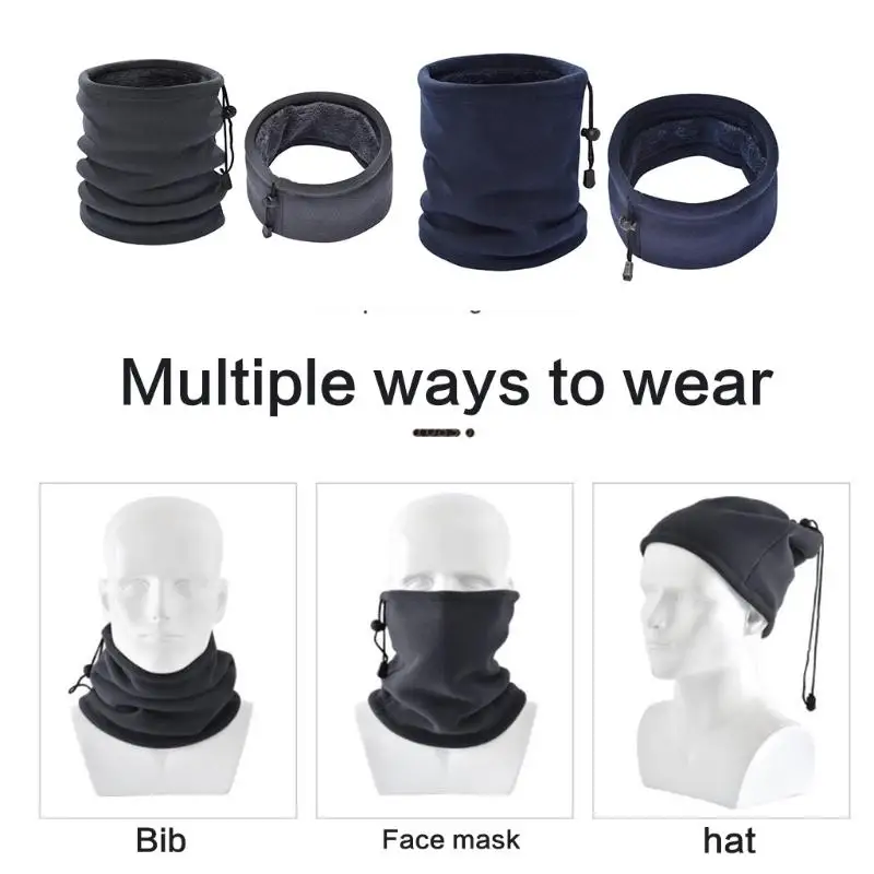 head scarf men 3 in1 Skull Adjustable Fleece Warm Face Cover Windproof Neck Scarf Adjustable Beanie Hat Outdoor for Women Men mens scarf for summer