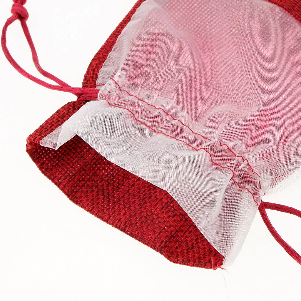 10pcs Cotton Linen Sack Jewelry Pouch Drawstring Bag Wedding Favor 15 x 10cm