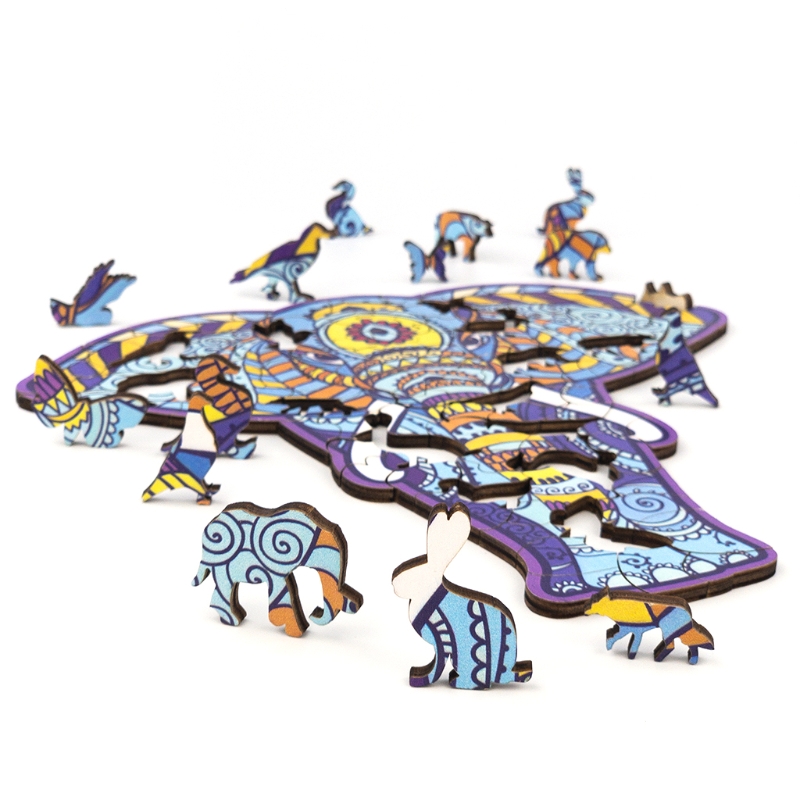 Brinquedo de Madeira do Enigma com Animal Atividade de Festa Criativo Dado Forma Peças Interativa Q9qb 8 Quebra-cab.