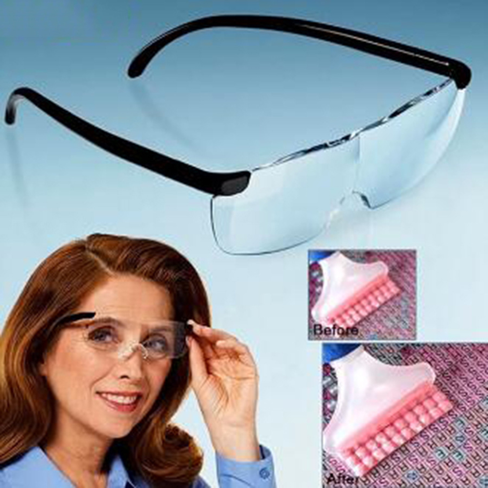 Magnifying Glass Eye Sewing Magnifier Light-weight Glasses Style Magnifier Gifts for Mom Grandmother