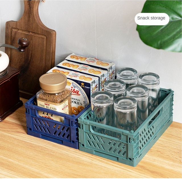 Instant Crate Lidded Storage Bins Collapsible Stackable Box Plastic Home  Totes Organizer 13GA 50L - AliExpress