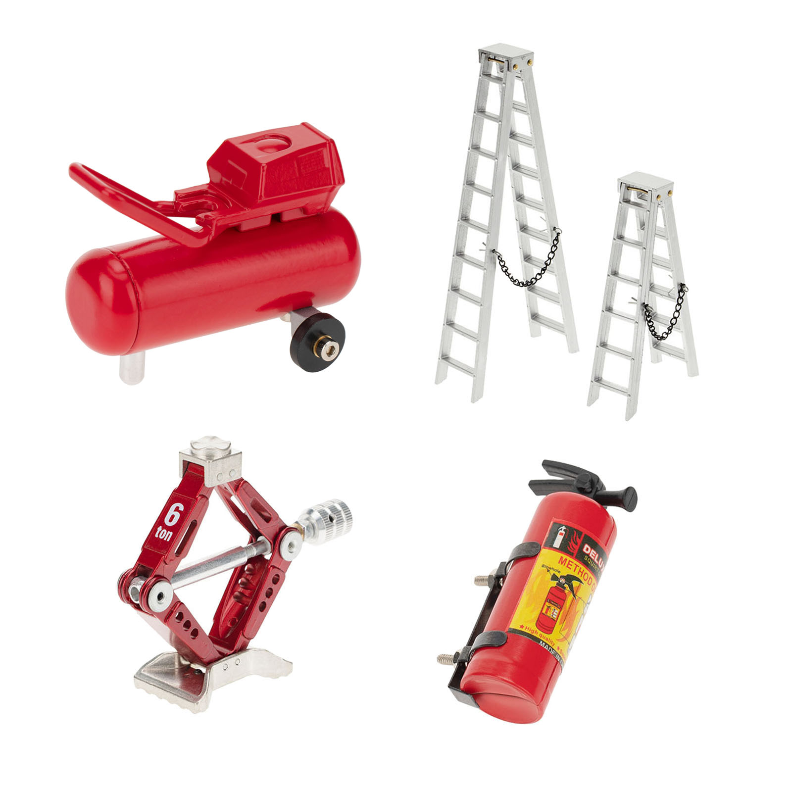 Model Car Fire Extinguisher Ladder Scissor Jack Air Pump for 1/10 RC Crawler