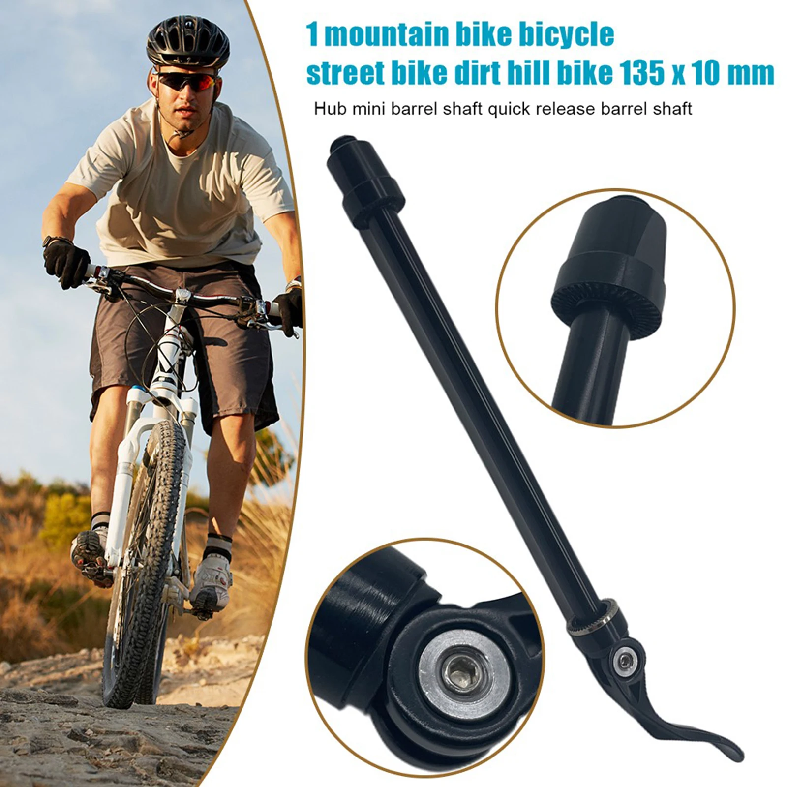 MTB Quick Release Rear Wheel Skewer for Trainer Bicycle Mountain Bike Back Wheel 135x10mm Hub Axle for Road MTB DH BMX