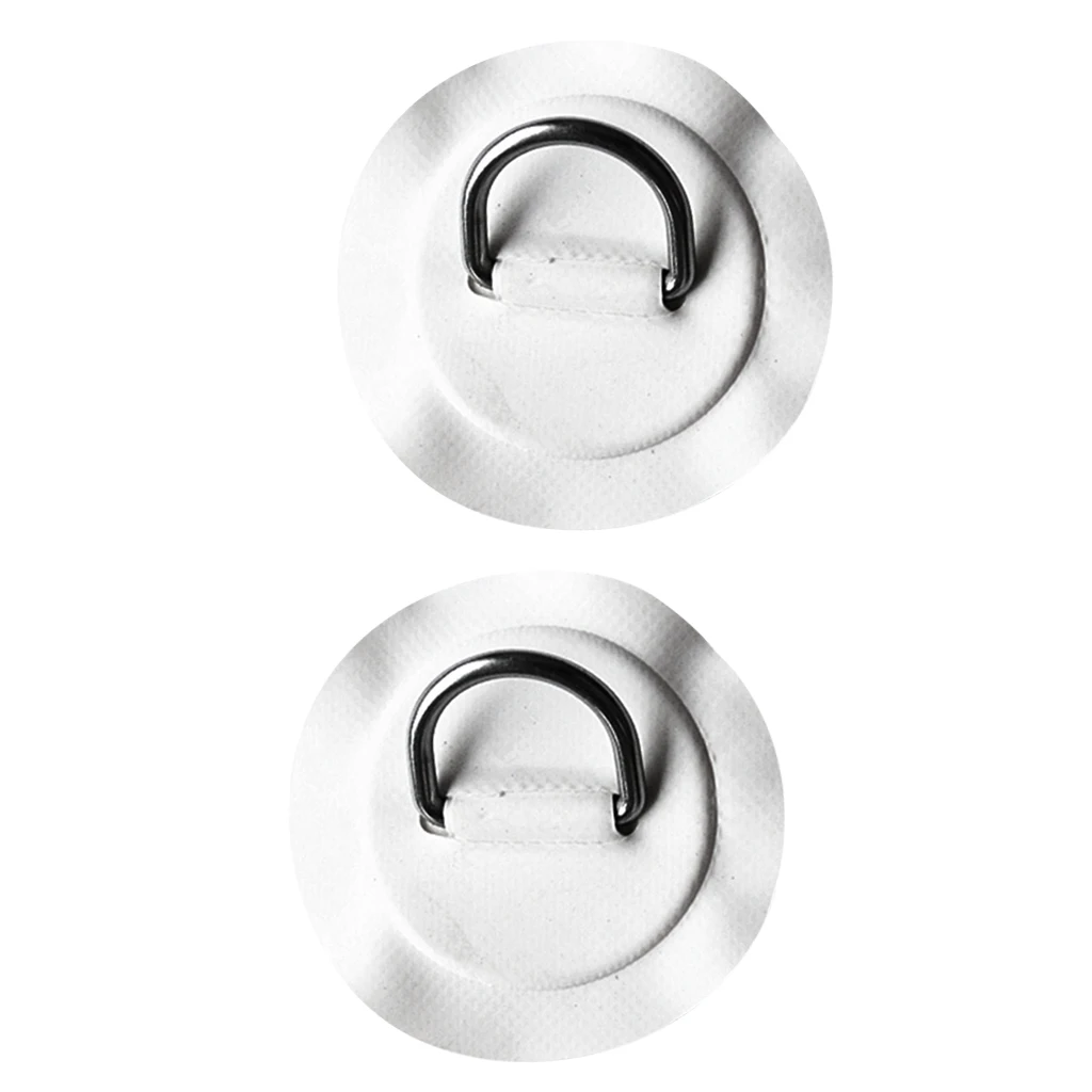 1 Pair Stainless Steel D-ring Pads Patches For Inflatable Boat Dinghy Kayak