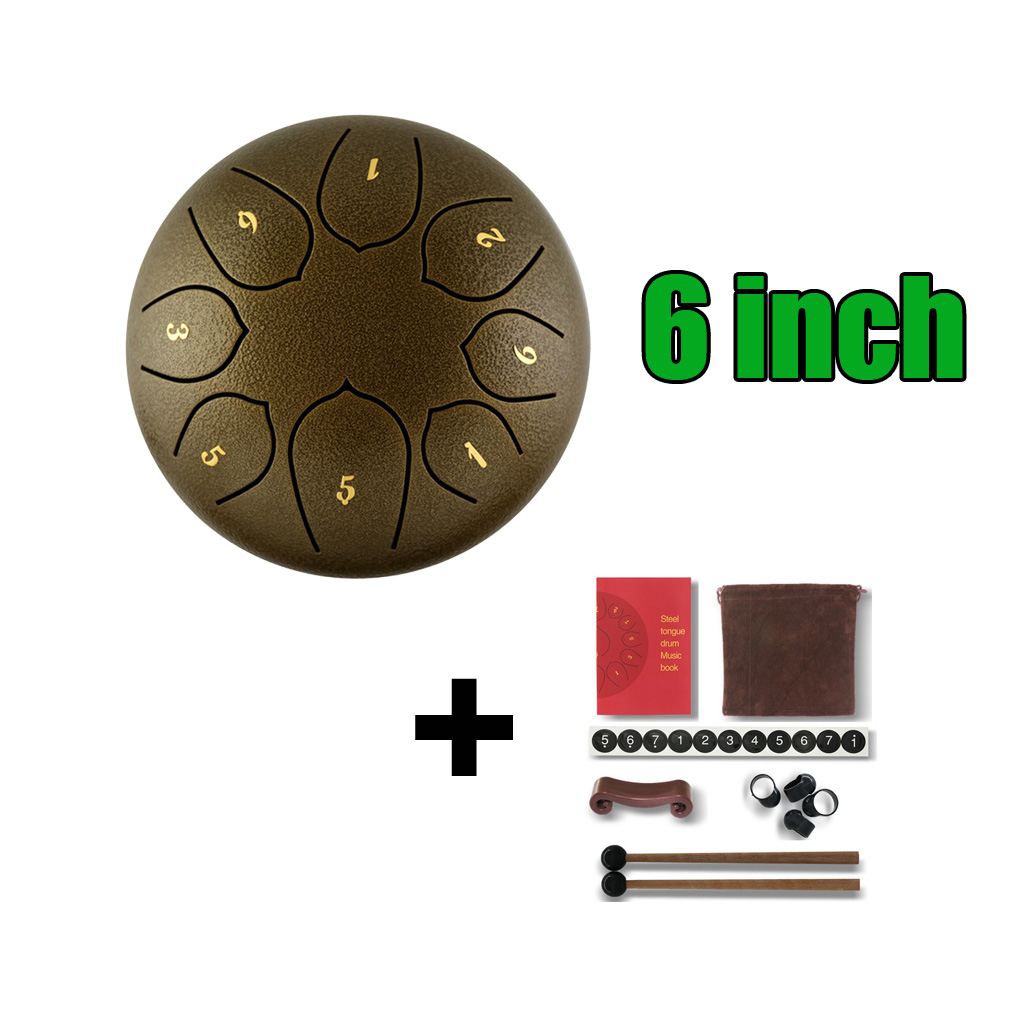6 Inch Steel Tongue Drum C-Key 8 Notes Handpan Drum For Beginner Adult Kid