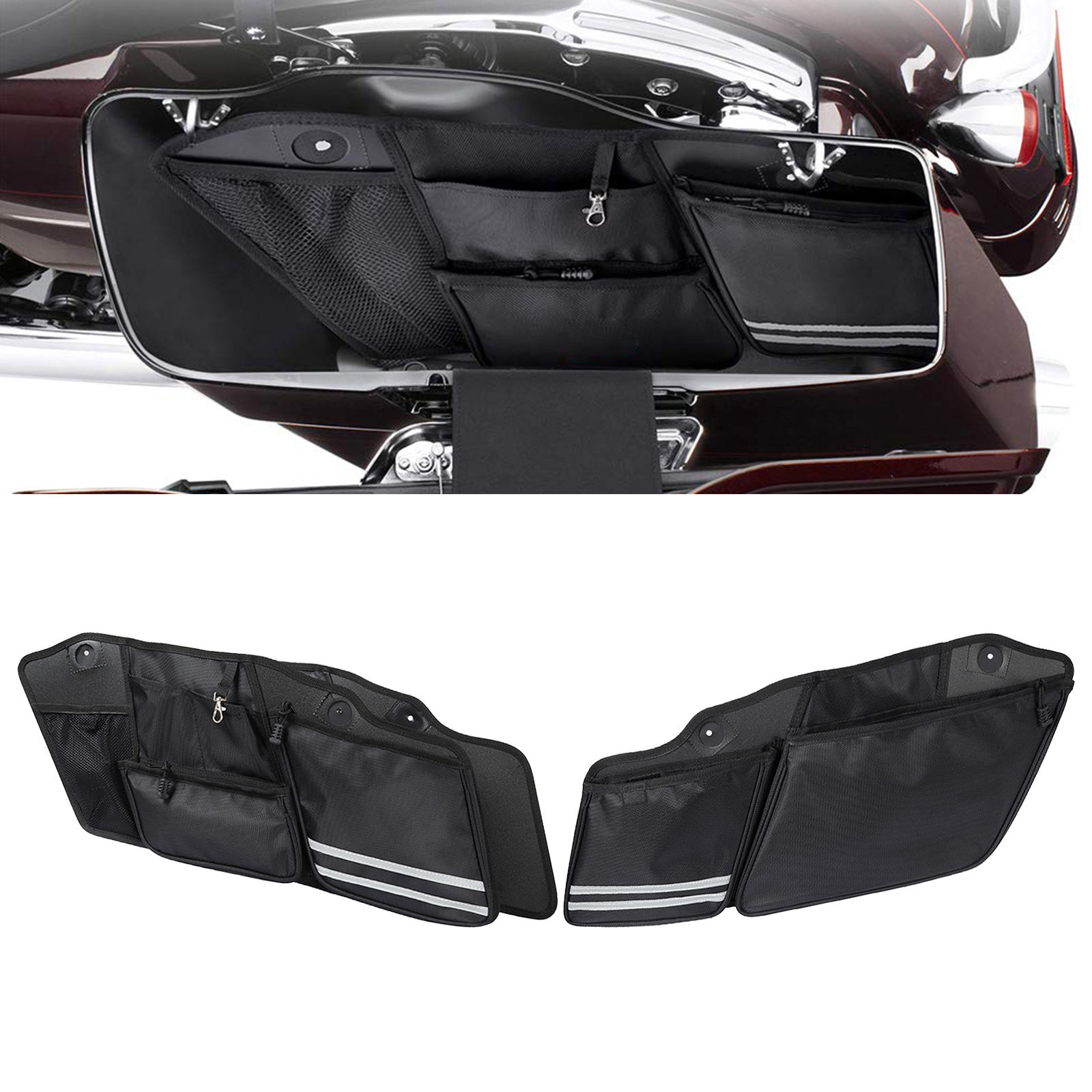 Saddlebag Side Bags Organizers 2 Packs for Touring Glide King CVO FLHR FLTRU