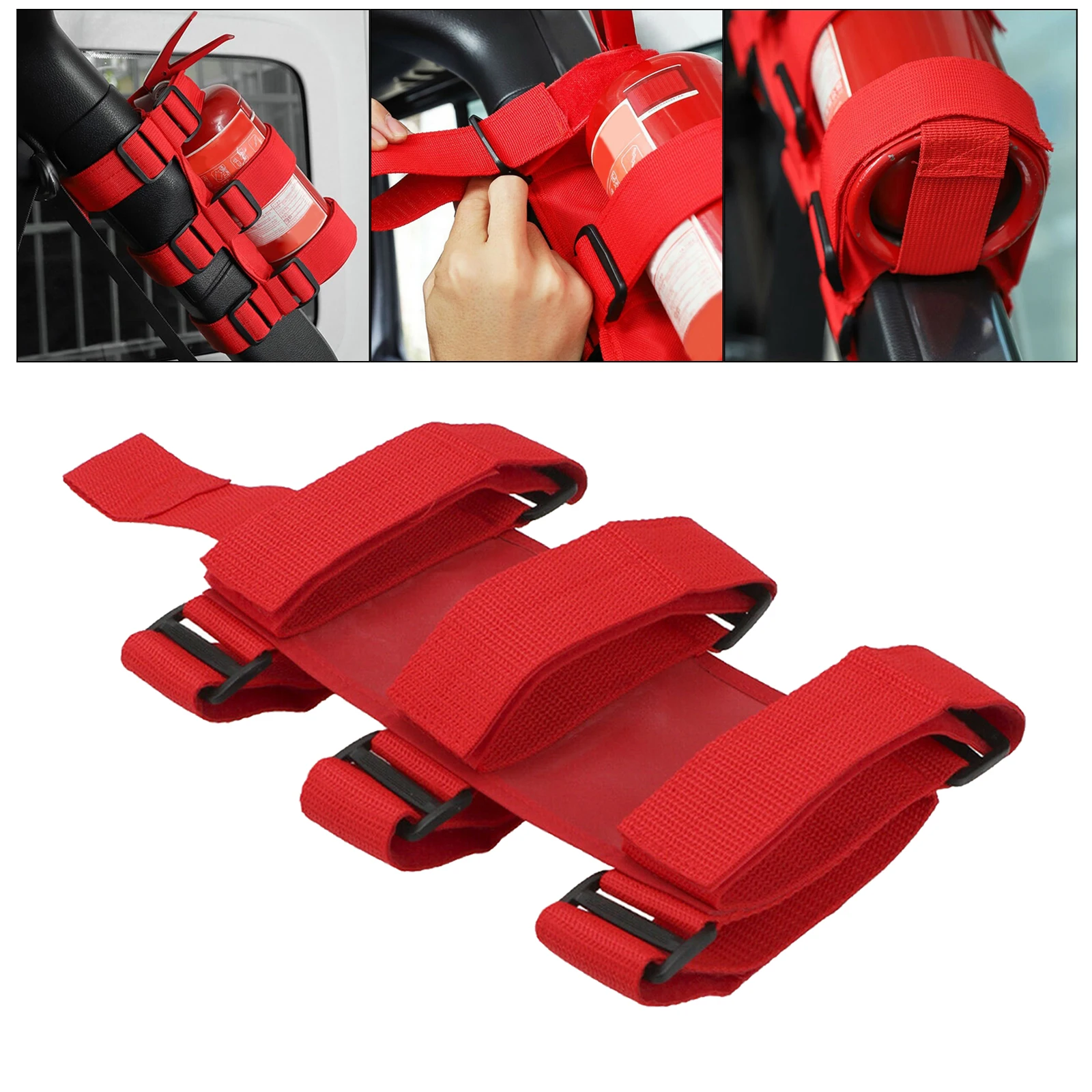 Adjustable Roll Bar Fire Extinguisher Holder Belt for Convenience and Easy to Reach for Jeep Wrangler Accessories