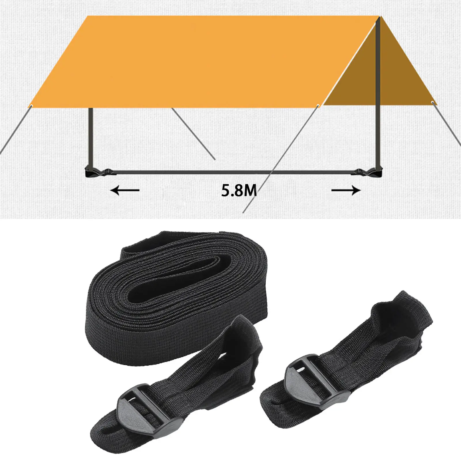 Awning Pole Fixed Buckle Wear-Resistant Fishing Camping Hiking Picnic Tent Canopy Windproof Rod Holder