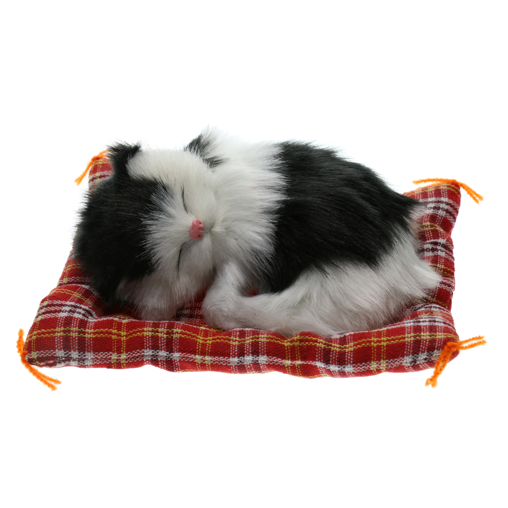 Children Simulation Animal Stuffed Doll Plush Sleeping Cats Sound Toy Kids