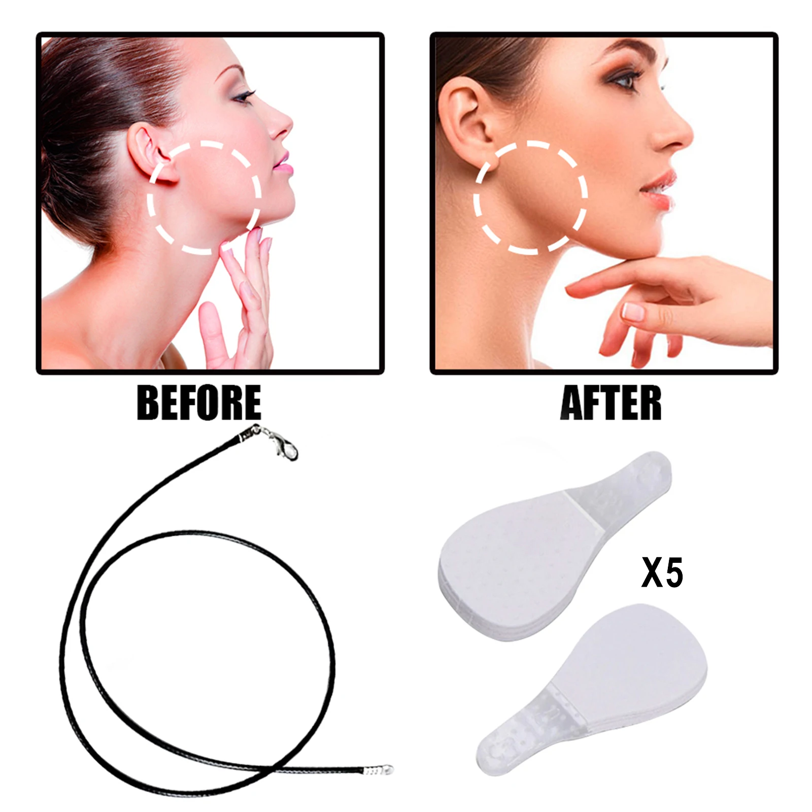 10x Face Neck Lifting Patch Refill Tapes Invisible V-Shape Kit Tools Soft