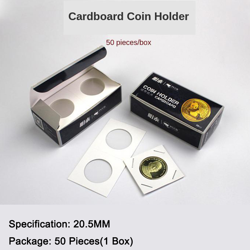 50 Pcs Cardboard Coin Holder Card 2x2 Coin  Assorment 12 Sizes Optional