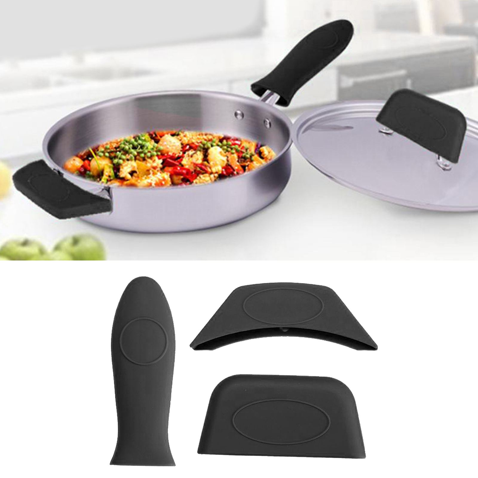Silicone Hot Handle Holder Cast Iron Skillet Handle Cover Assist Pan Handle Sleeve Pot Holders for Frying Pans