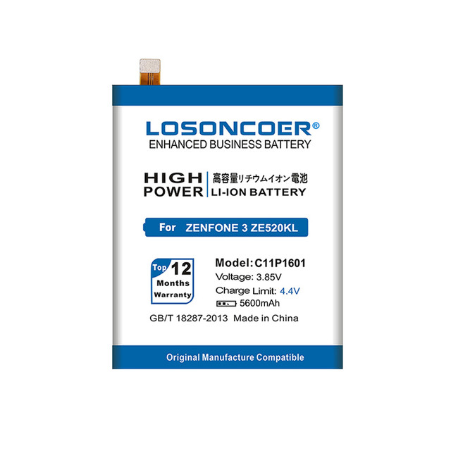 Losoncoer-asus zenfone 3用バッテリー,5600mah,c11p1601