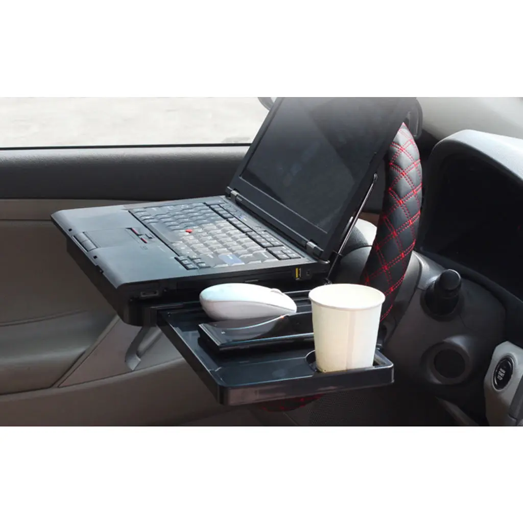 Steering Wheel Tray ABS Organizers Storage Interior Car Tray Stand Food Trays for Book Seat Back Snacks Laptop Eating