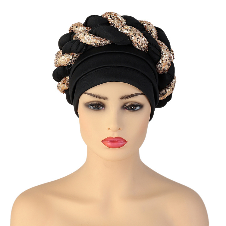 Gorro africano chapéu torcido turbante feminino muçulmano