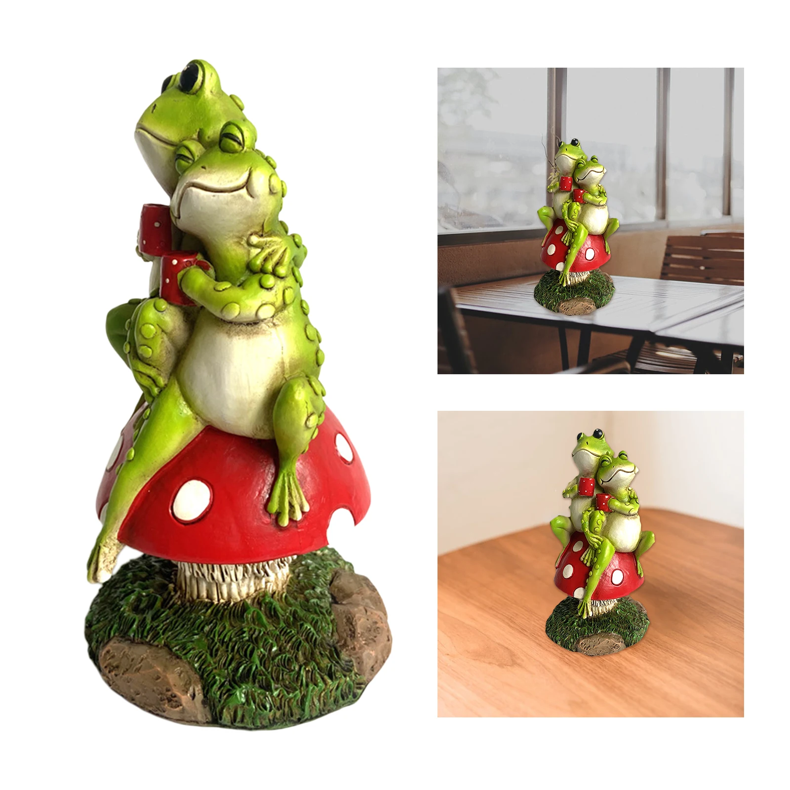 Resin Couple Frog Figurines Outdoor Animal Statue Yard Garden Decoration Ornament Flower Bed Modern Decorative Crafts