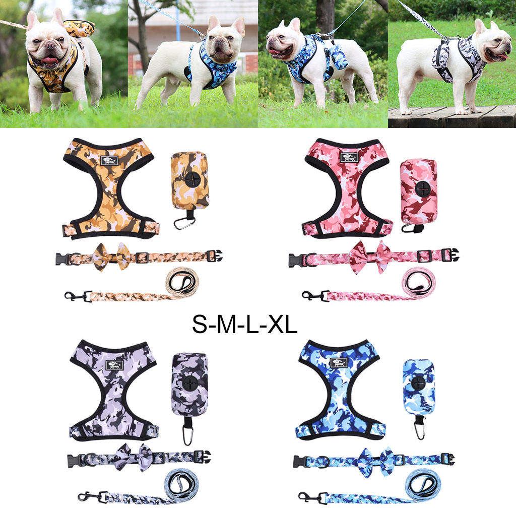 Dog Harness Set with Leashes No Choke Harnesses Vest for Training Travel Walking Running