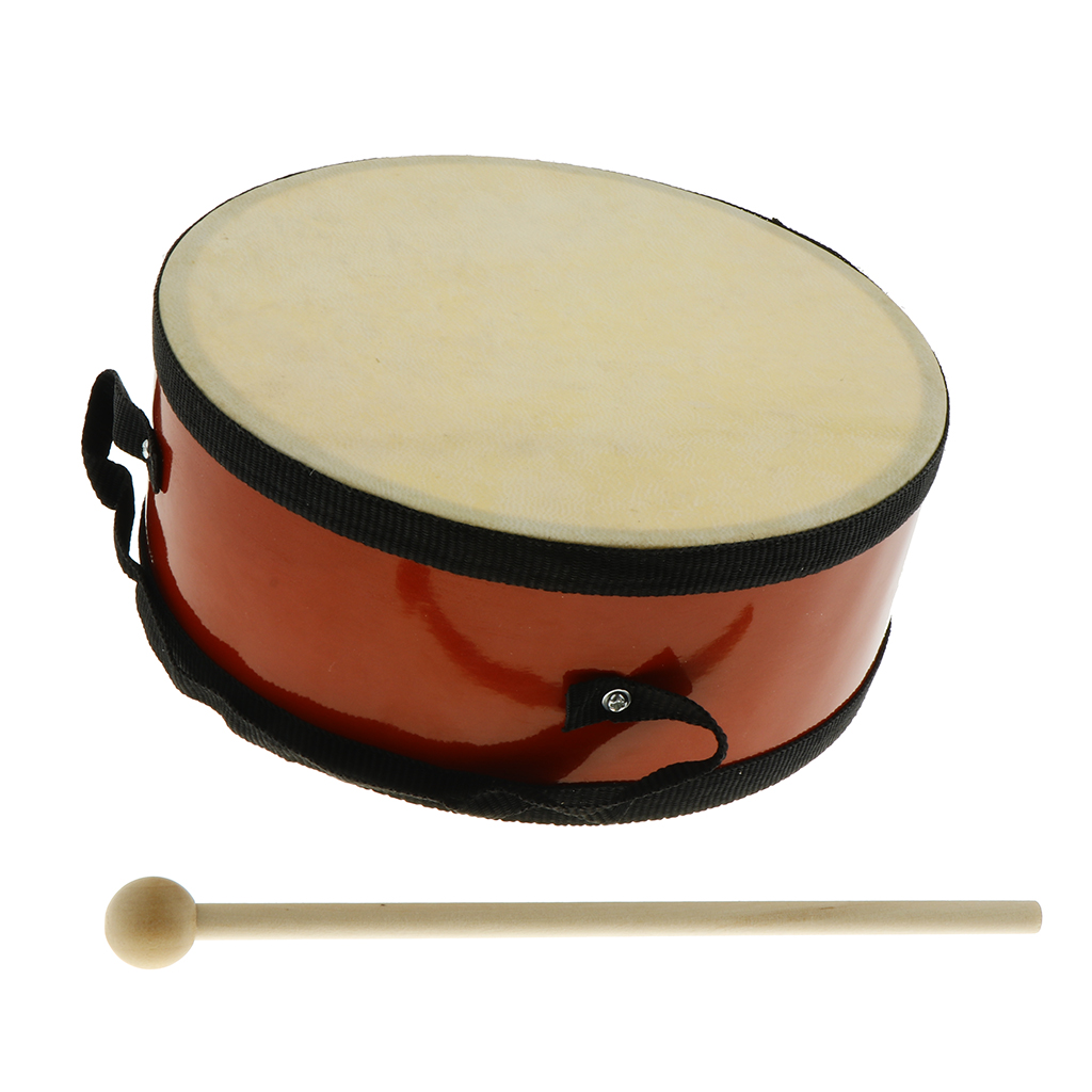1pc Handheld Indian Drum with Beater Hammer Mini Percussion Musical Instrument 20 x 8cm