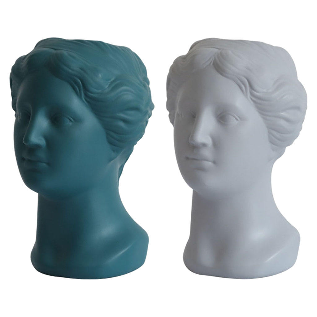 Resin Portrait Face Flowerpot Plant Planter Modern Statue Artistic Vase Succulent Window Sill Box Holder for Home Office