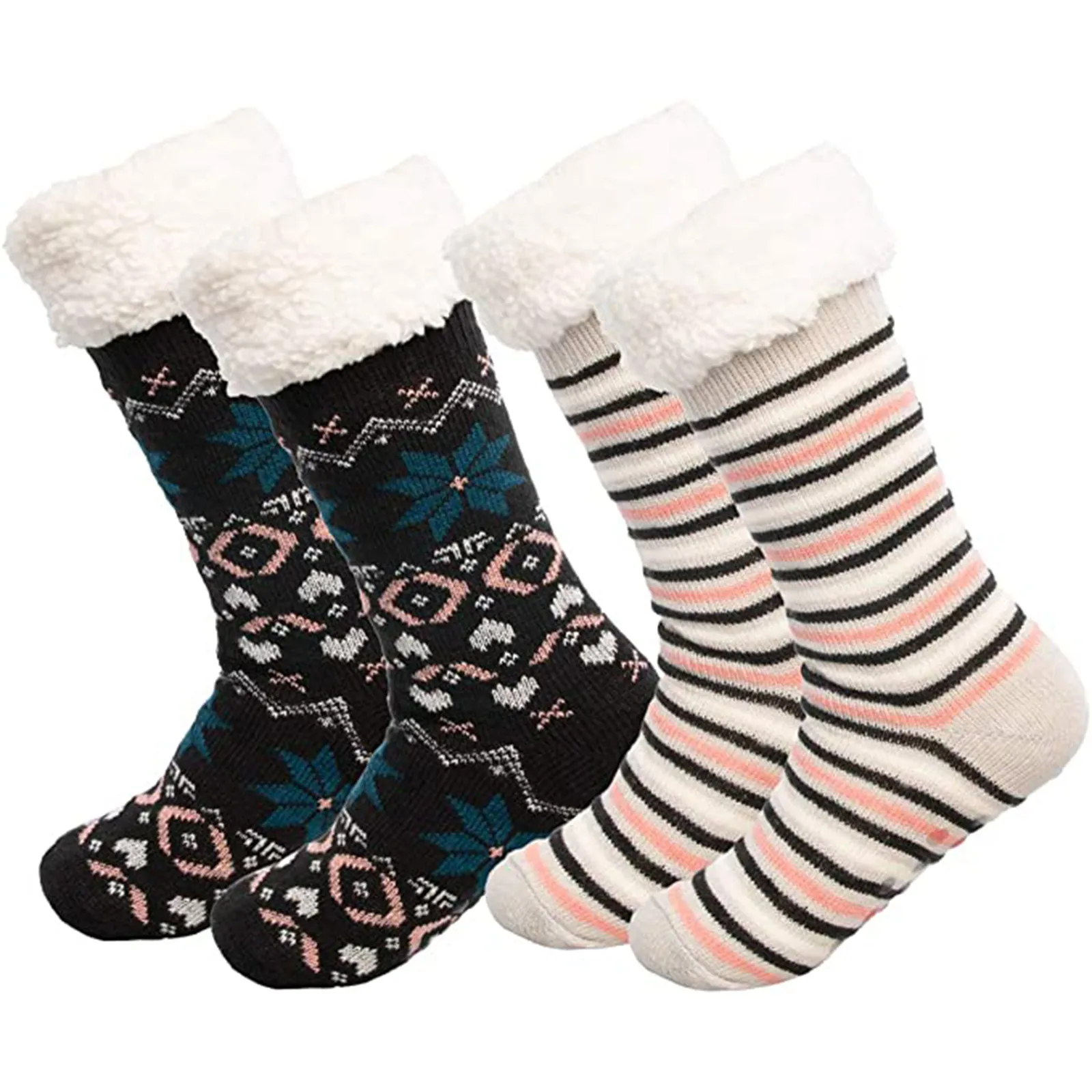 Non-slip Cozy Fleece-Lined Thermal Socks Winter Warm Thick Sherpa Floor Sock 