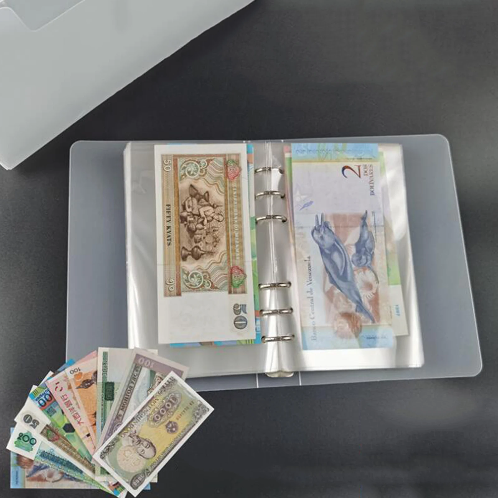 Clear Paper Money Album Currency Collection Supplies Book Travel Banknote Stamp Storage, Collection Folder for Paper Souvenirs 