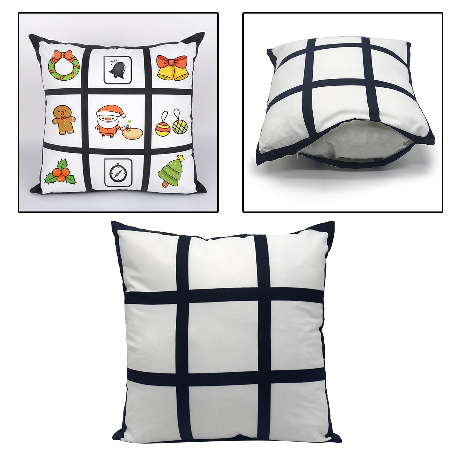 Sublimation Blanks Polyester Panel Pillow Case Sofa Chair Cushion Cover Home Decor 40x40cm