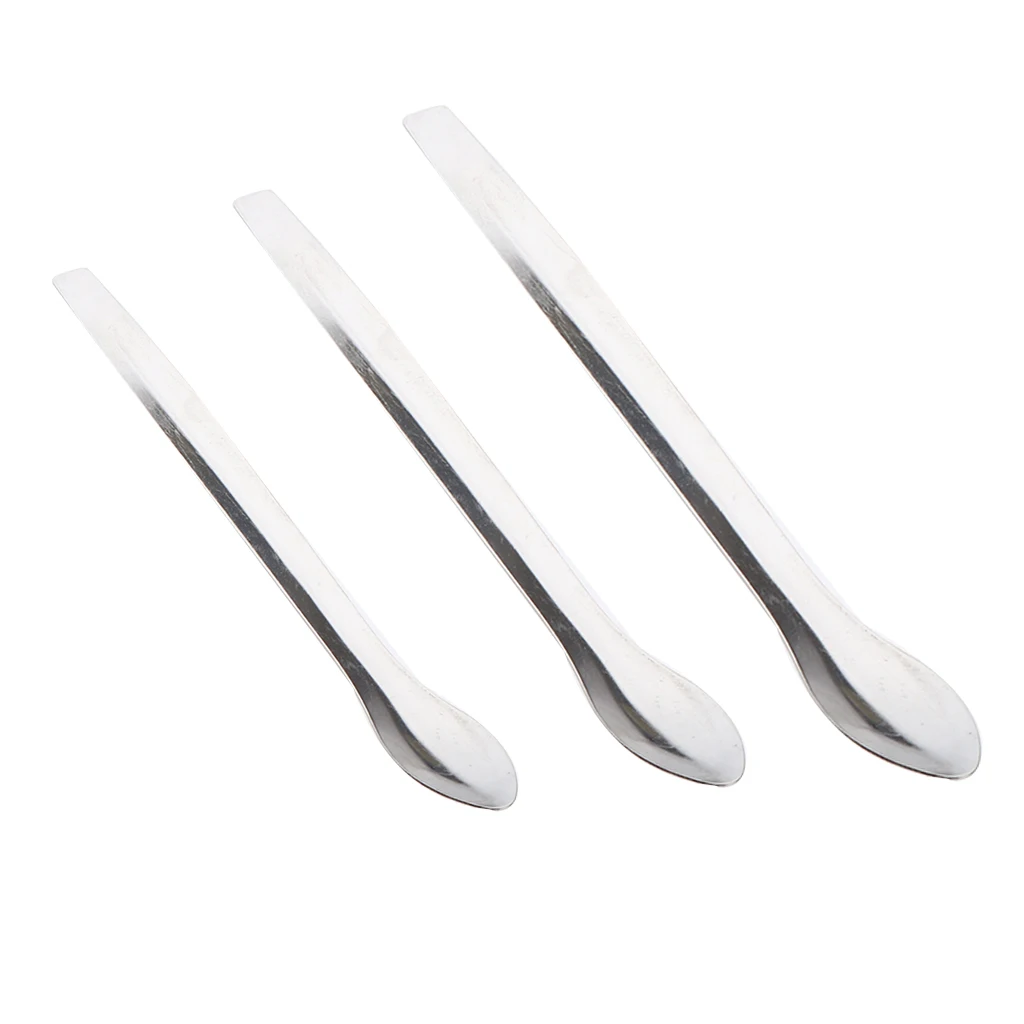 3 Count Stainless Steel Lab Micro Scoops Powder Sampling Mini Micro Spoons for
