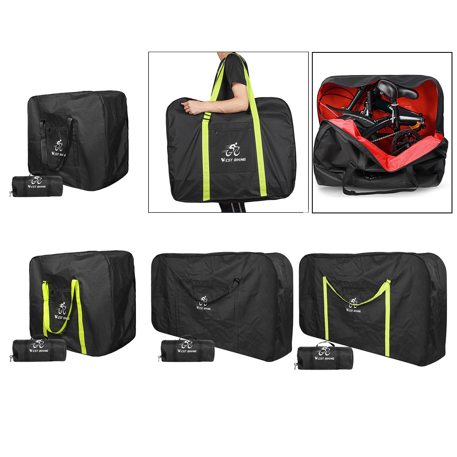 Travel Folding Bicycle Carry Bag Thick Portable Bicycle Travel Case Bike Box Folding Bike Luggage Carrier for Shipping