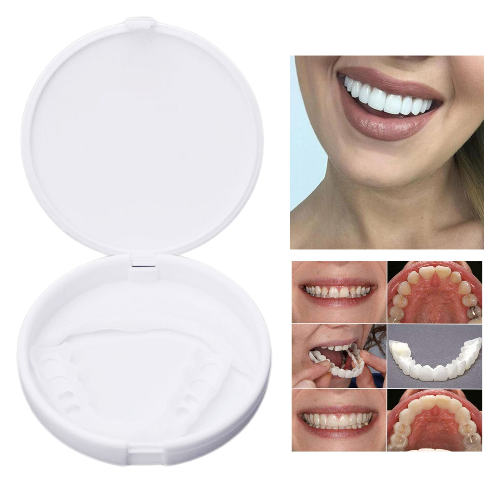 Resin Perfect Smiling Snap Lower Upper False Teeth Veneers Fake Tooth Cover