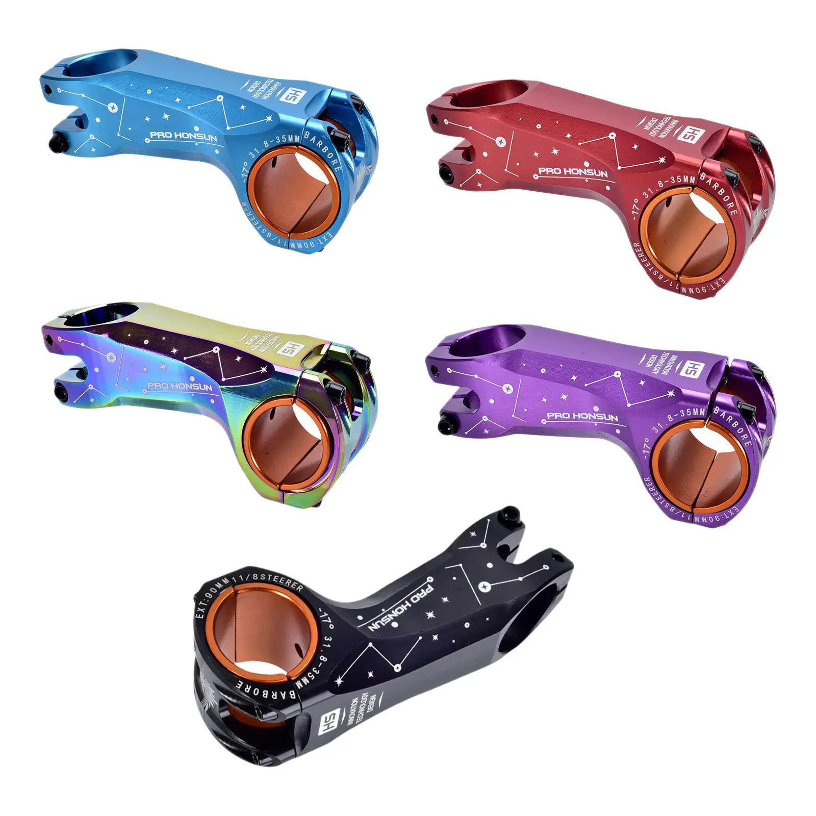 31.8 Stem 90mm Mountain Bike Stem MTB Stem for 31.8mm/35mm Handlebar, Most Mountain Bike Road Bike MTB BMX Track Bike