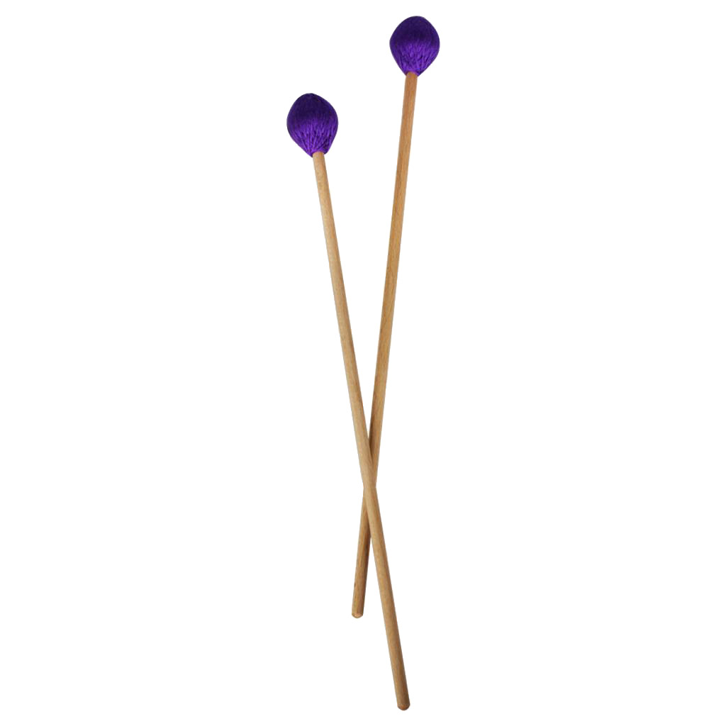 1 pair of marimba mallets made of maple & woolen thread drumsticks (purple)