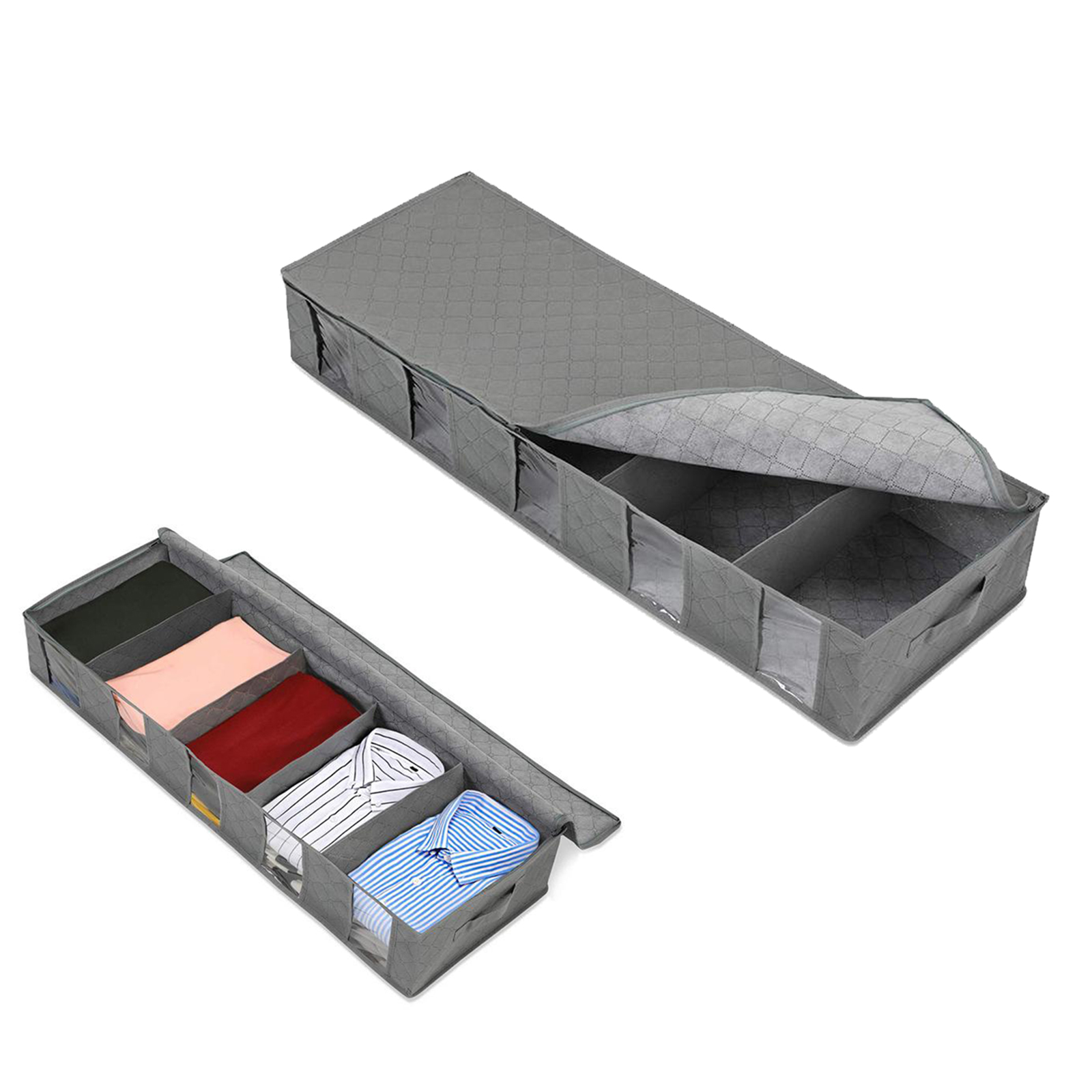 Foldable Under Bed Storage Bag Box Clothes Shoes Tidy Organizer for Dormitory, Basement, Attics