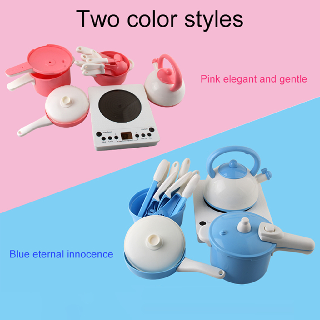 13x Kids Pretend Cooking Kit Cookware Pots and Pans Playset Learning Gift