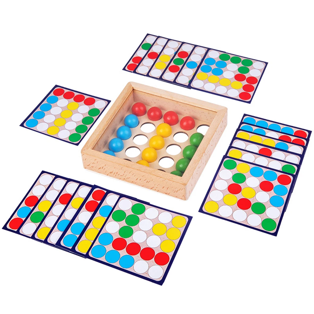 Infant Multi-Colored Wooden Color Sorting Hand-eye Coordination Learning Developmental Fun Motor Skill Sensory Fingertip Toy