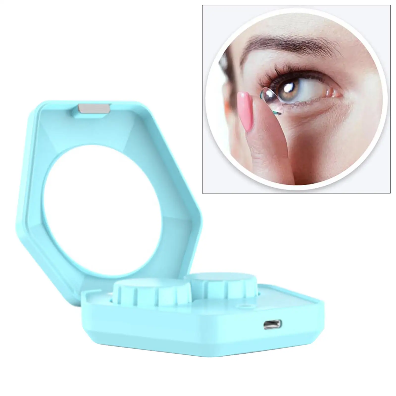 Mute Ultrasonic Contact Lens Cleaner Machine USB Charging Small Auto Cleaning for Disposal Soft Lens Hard Lens Colored Lens