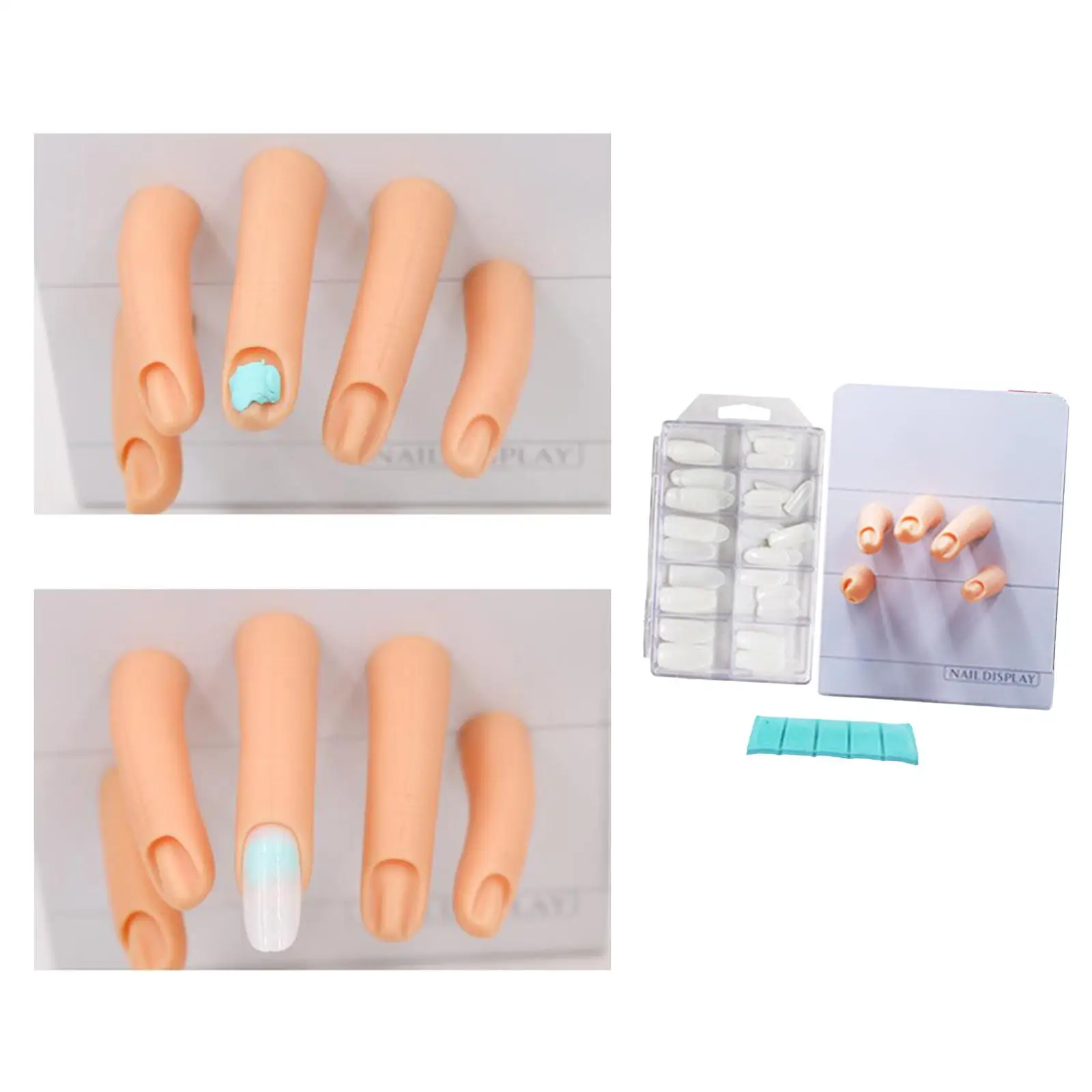 Nail Art Training Tool Manicure Supply Magnetic Plastic Silicone Training Hand for Nail Salon