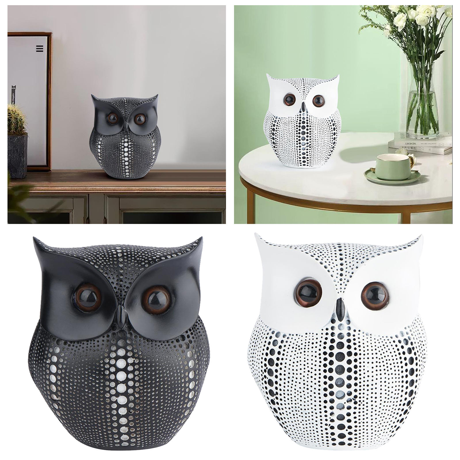 Owl Shaped Sculpture Ornament, Nordic Style Ornament Crafts Stand, for Home Office Desktop Table Study Store Decoration
