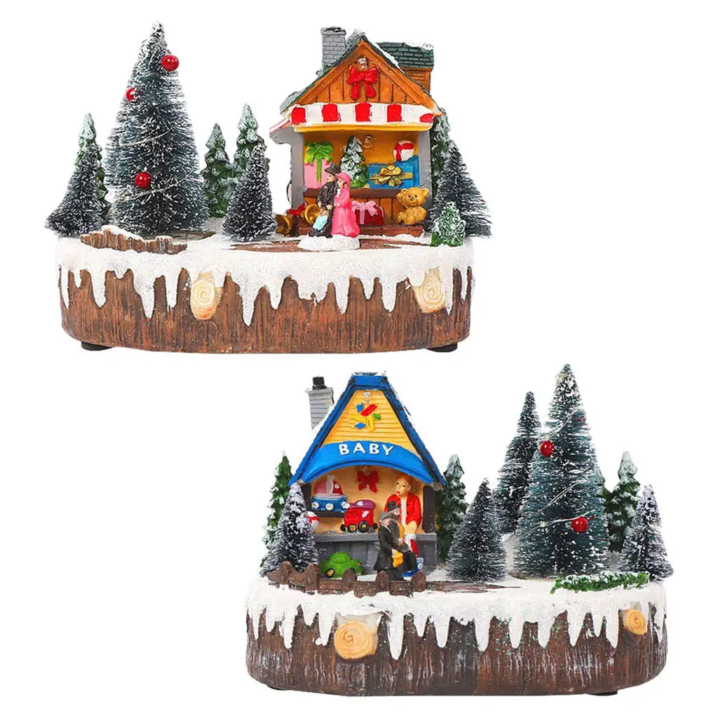 Christmas House Village Commissary Collectible Buildings Decorations For Home Xmas Gifts Village Scene Light Up Ornaments