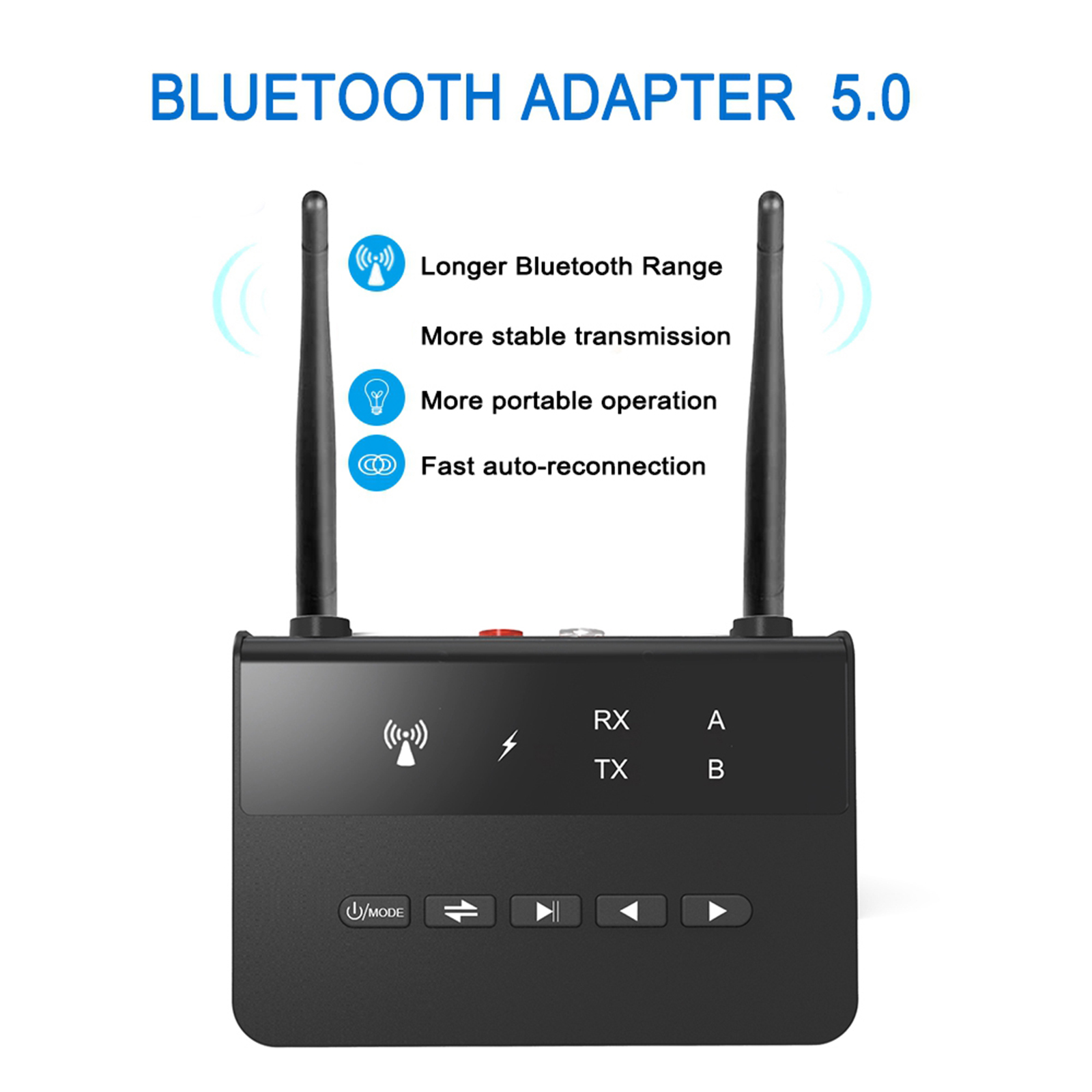 MB2 Bluetooth AUX Adapter Low-Latency Rechargeable 350mAh for TV Speaker