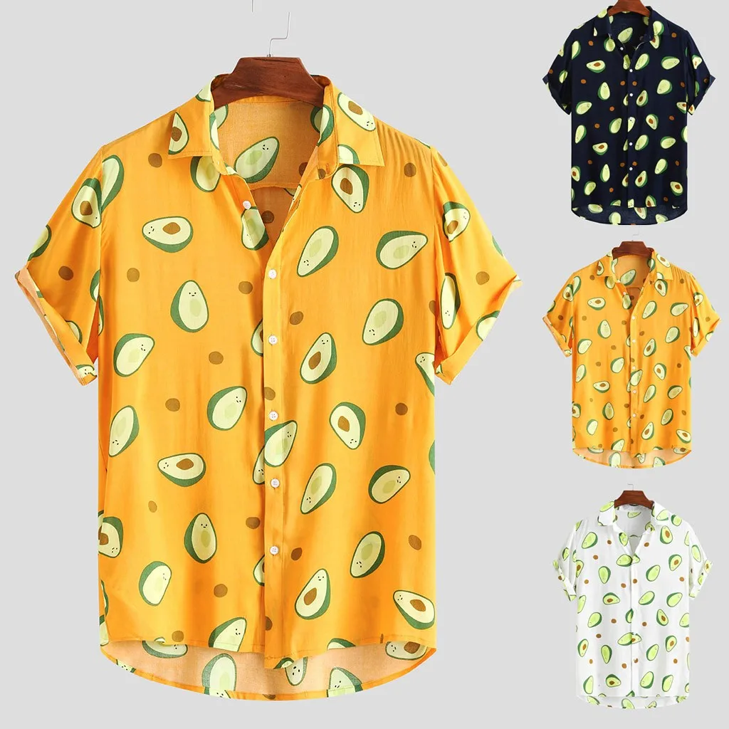 Camisa de impressão de abacate dos homens
