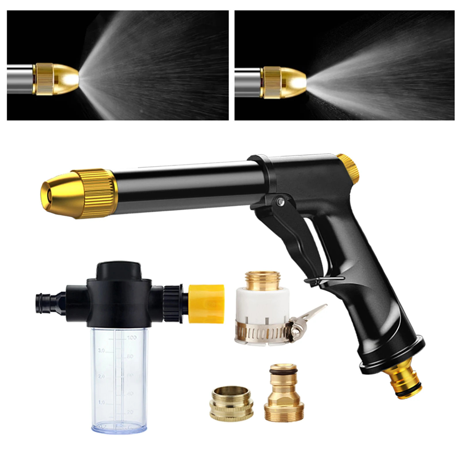 High Pressure Power Water Gun Metal Heavy Duty Car Washer Water Jet Garden Washer Hose Wand Nozzle Sprayer