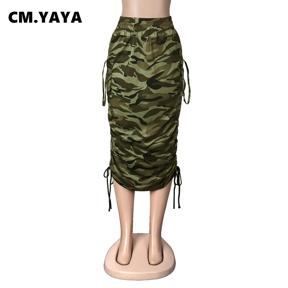 Camouflage Elastic High Waist Skirts