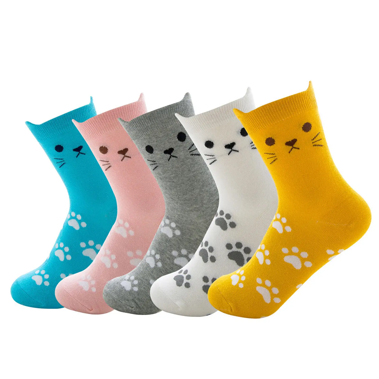 5 Pairs Ladies Womens Socks Cotton Cute Stretch Funny Casual Animal Design Novelty Socks