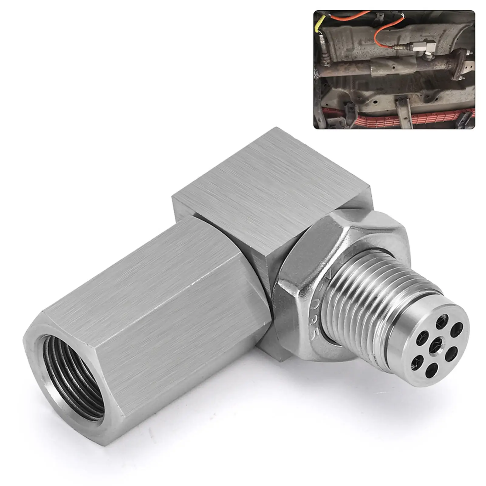 Universal Stainless Steel Oxygen Sensor Extender Sensor Adapter 90 Degree Sensor Protective Shell Plug Accessories