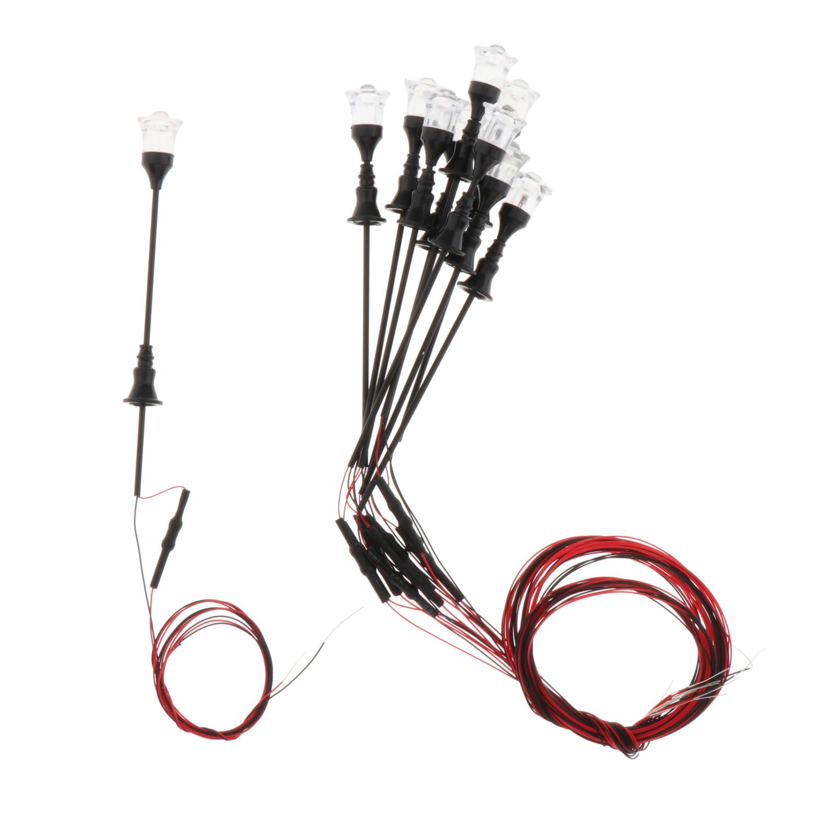 10pcs Street Lights Railway Miniature LED Lamppost Model HO TT N 1:100-1:150