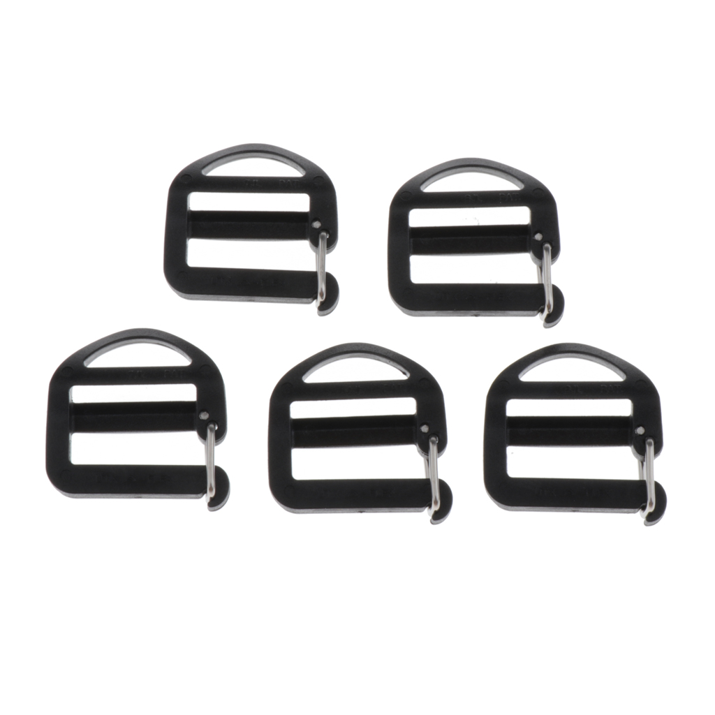 5Pcs Adjustable Ladder Lock Slider Backpack Straps Fastener Webbing Buckles